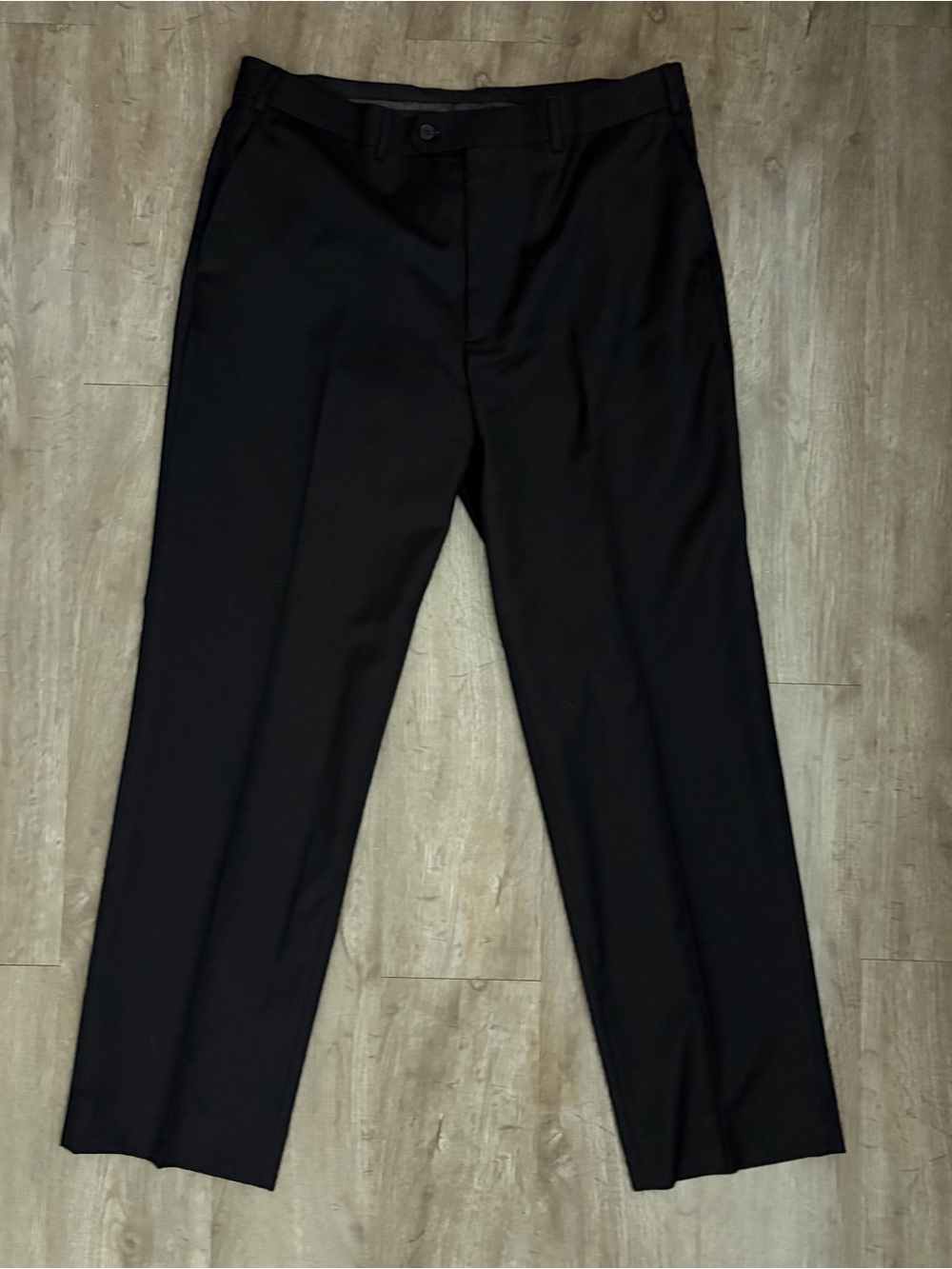 Lauren Ralph Lauren Men's Black 100% Wool Dress Pants 38x32 Flat Front